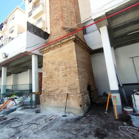 cimentacion de rehabilitación torre historia industrial avenida del puerto de valencia