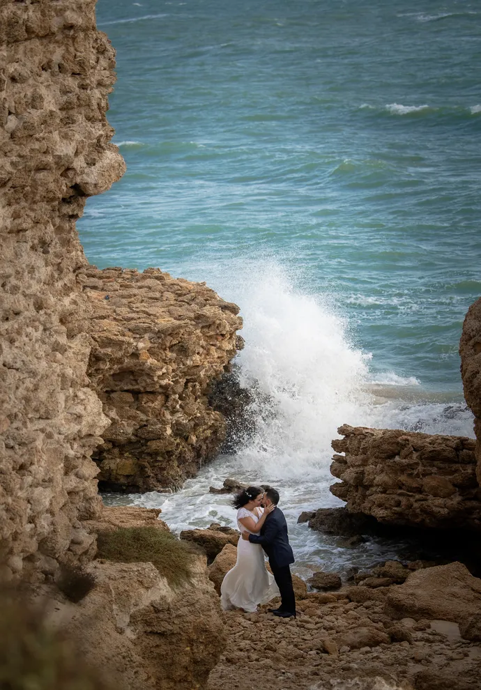 Sesión Postboda en la playa de la Muralla. Cristina y Antonio. Sept 2022