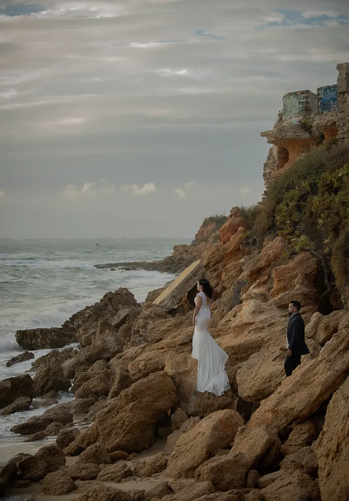 Sesión Postboda en la playa de la Muralla. Cristina y Antonio. Sept 2022