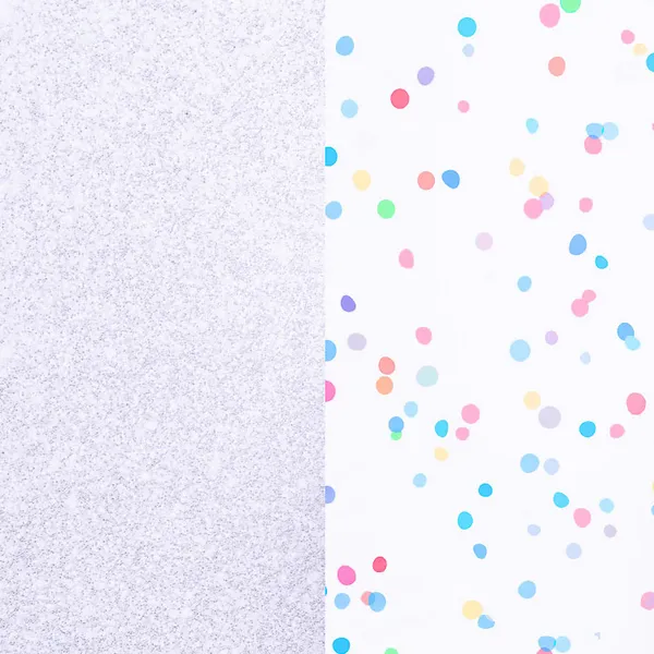 Half grey texture half pastel colours polka dots circle