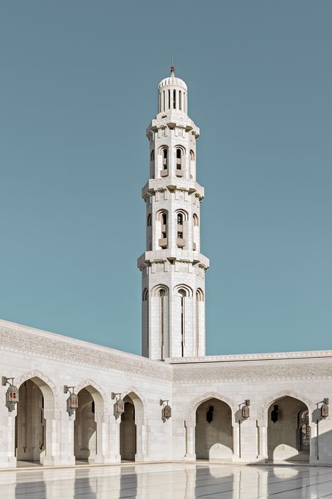 Minarete | Mezquita Sultán Qaboos, Mascate | Fotógrafo de arquitectura y viaje, Dani Vottero