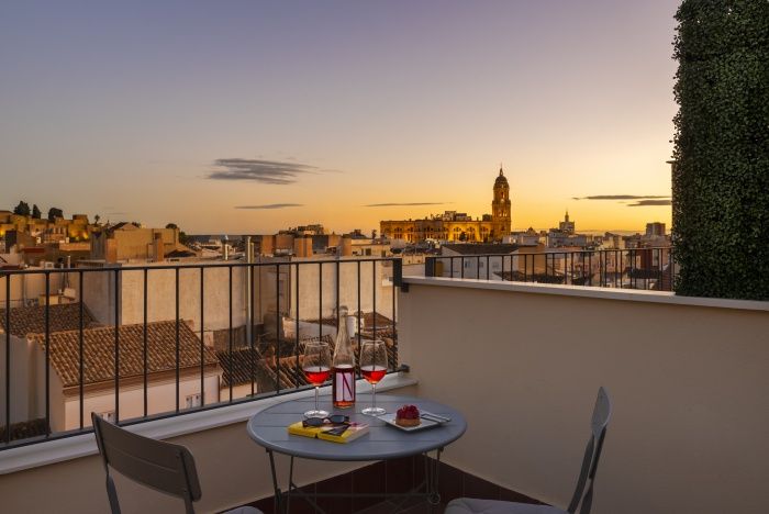 Terrace and Cathedral, Coeo Peña, Malaga | Hospitality photographer, Dani Vottero