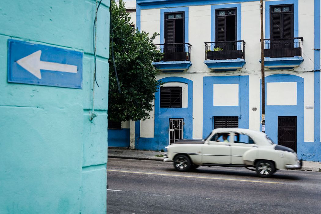 white old cuban car in havana