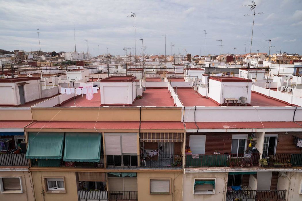Panoramic of a neighborhood in out photo tour in valencia