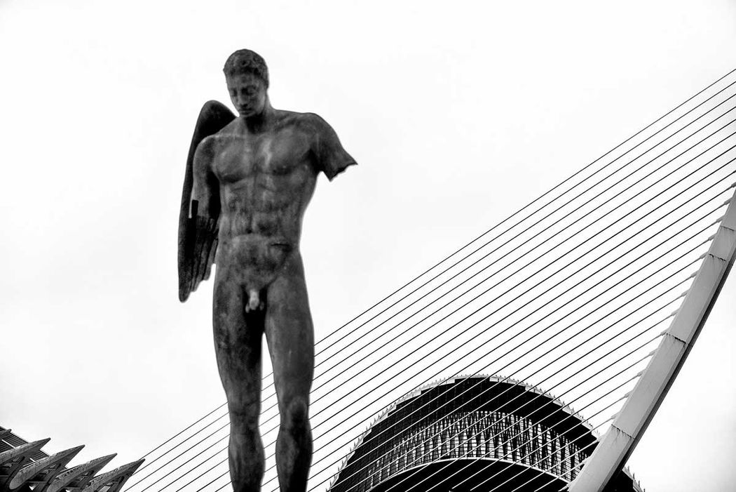 statue in city of arts in valencia by louis alarcon