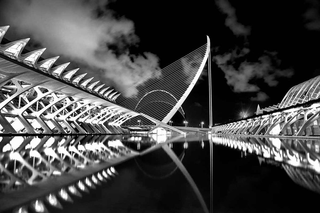 night photography of city of arts in valencia