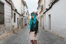 artist woman in streets photo taken in louis alarcon spain photo walks