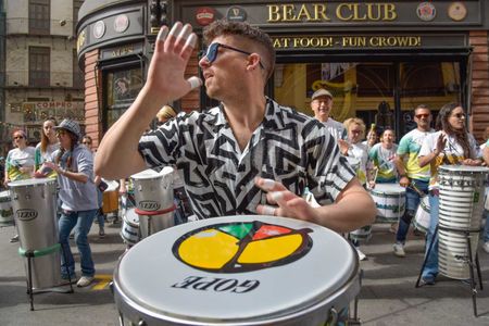 drummer in fallas festivity photography of action