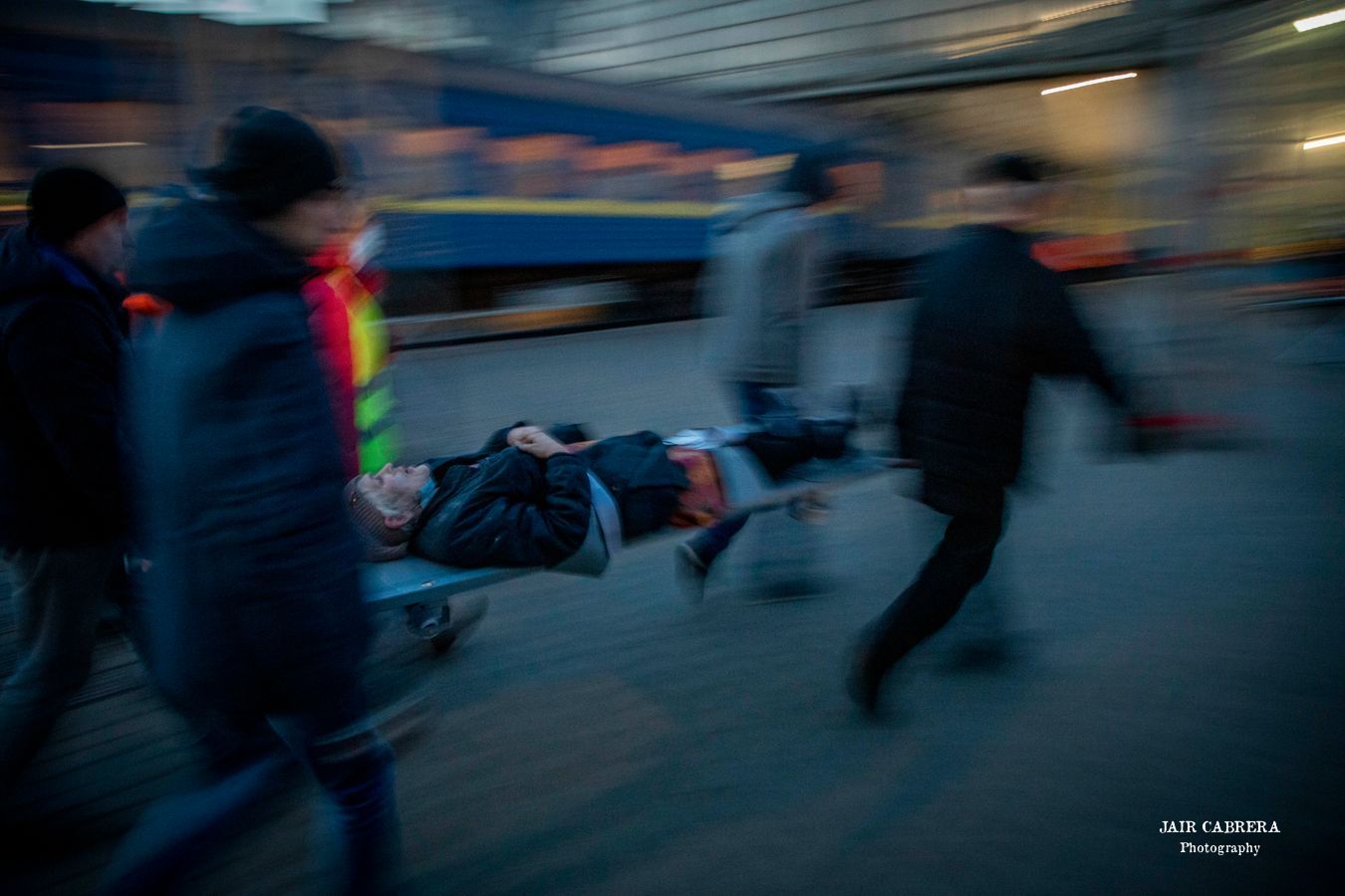 Pacientes de un centro de salud mental y veteranos de guerra en Lugansk, fueron evacuados y trasladados a la ciudad de Lviv, después de que la zona fuera bombardeada por las tropas rusas. Marzo 2022