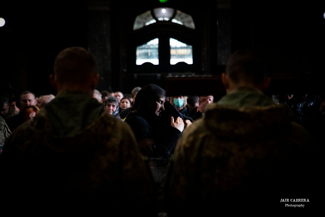 Funeral de 3 soldados que murieron en combate durante la guerra en Ucrania.Lviv, Ucrania. Marzo 2022