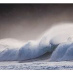 wave with strong movement and blurred background