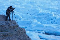 Photographing a glacier. Iceland