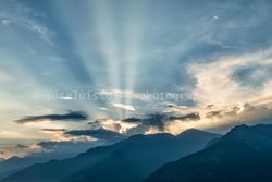 Crepuscular Rays, Num, Nepal, 2014