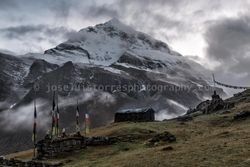 Mal tiempo y Tutse Peak (6.758 m), Langmale Kharka, Nepal, 2014