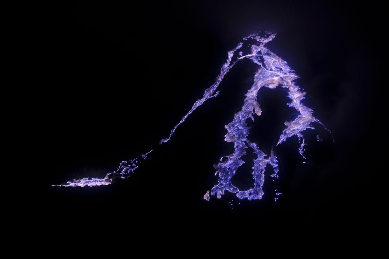 Blue lava in the caldera of Ijen volcano