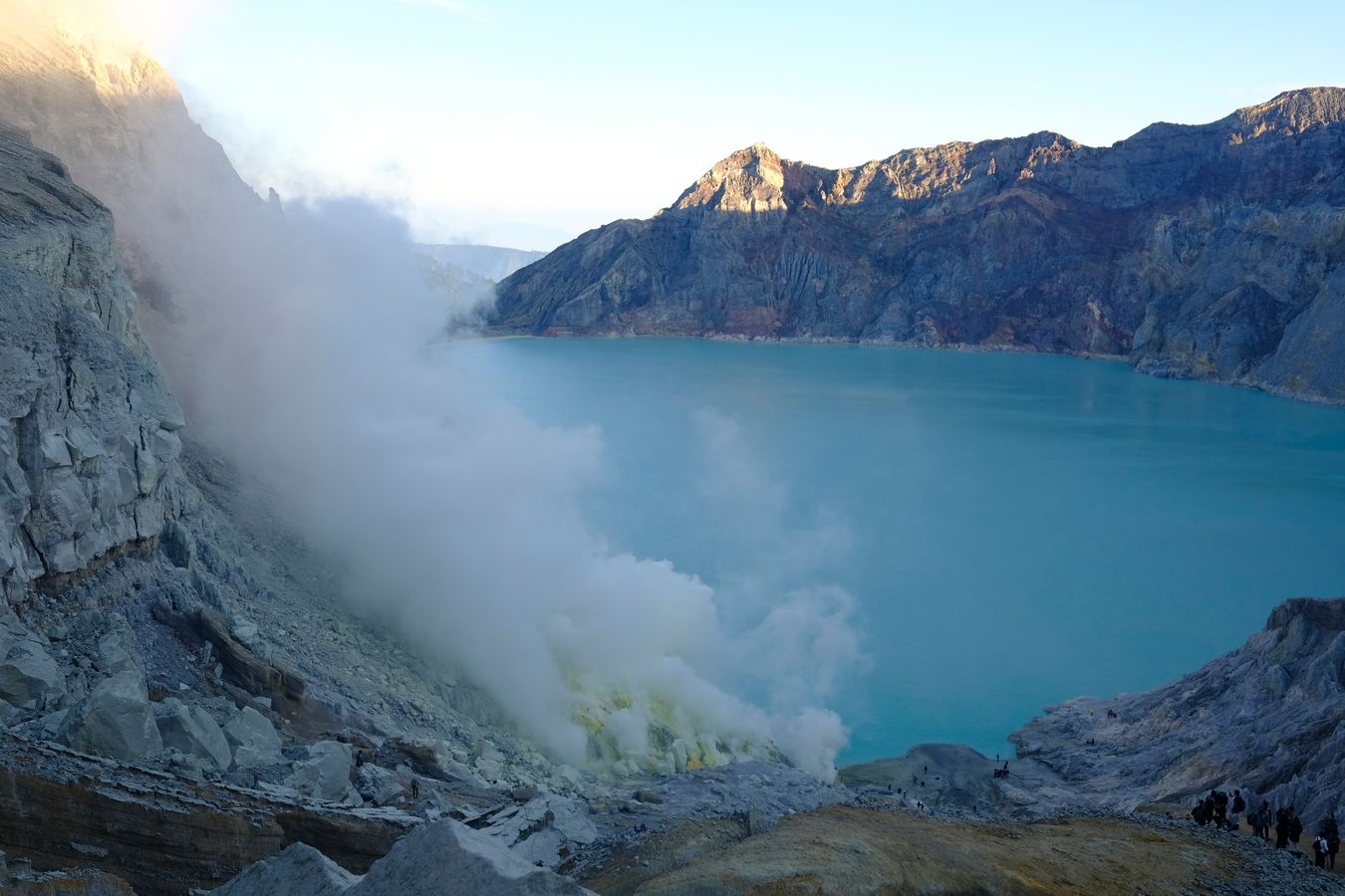 Lake in the crater of Ijen volcano