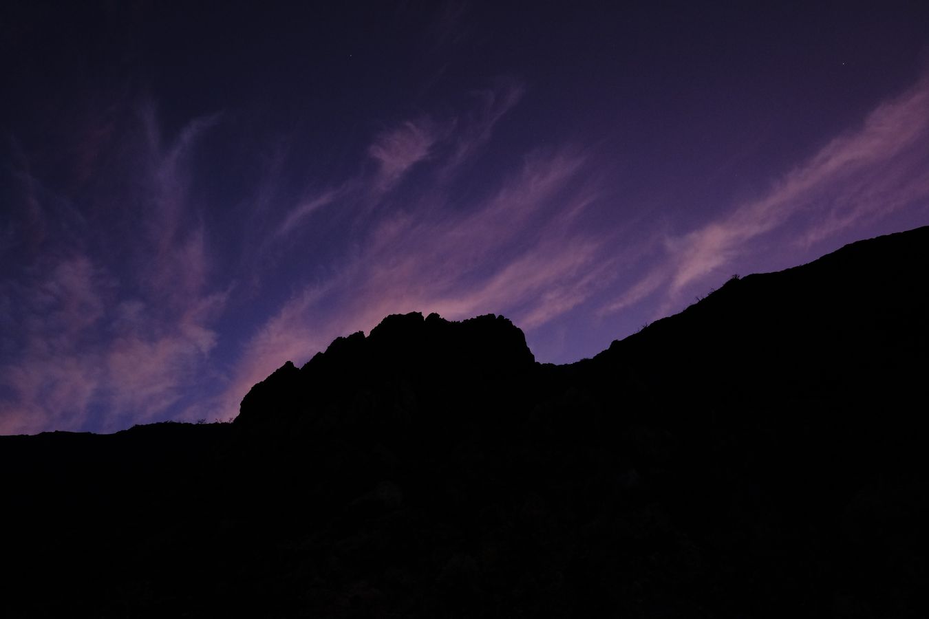 The first light of the morning from the crater of the Ijen volcano