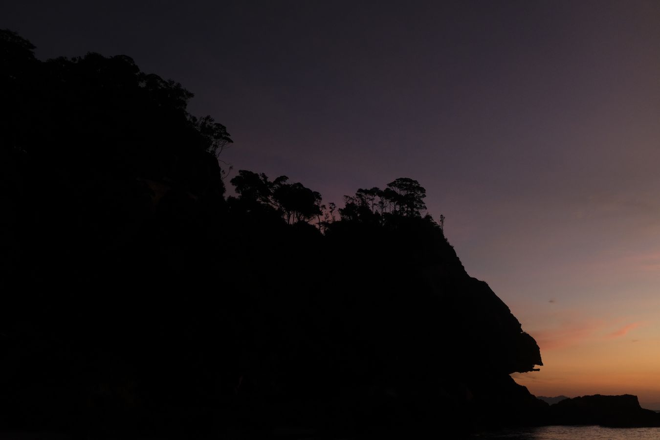 Cliff Vegetation and Sunset View