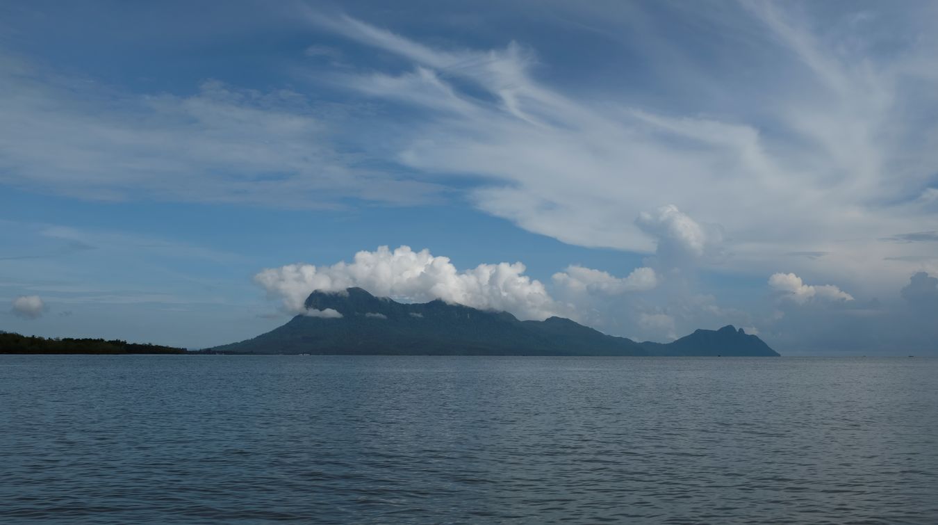 Santubong Mountain seen from the River 