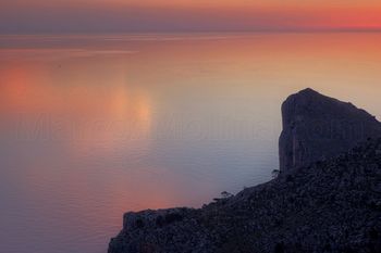 Reflections at dawn, Morro de sa Vaca. Northern coast, Majorca