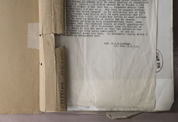 Carpeta de documentos de operación espionaje MINCEMEAT/ CARNE PICADA. Archivo Nacional Británico, Kew, Londres