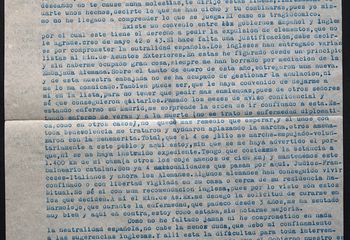 Carta escrita por Luis Clauss desde su confinamiento en Caldas de Malavella, 1945