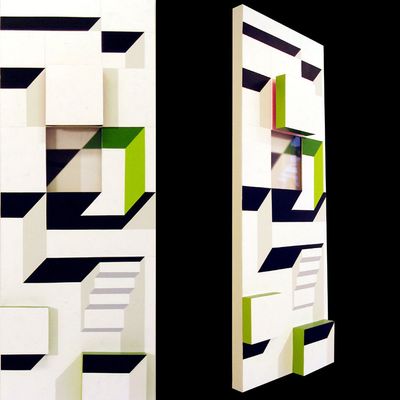 Green terrace /  Acrylic on canvas on wood plate and methacrylate  / 120x120x12cm