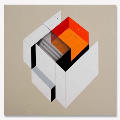 Secon residence / Acrylic on canvas on wood plate and methacrylate  / 120x120x5 cm