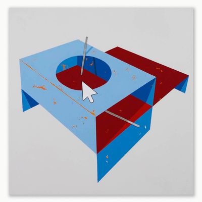Binnacle II / 2018 / Acrylic painting, plexiglas and wooden box on the back / 50x50x5,5 cm