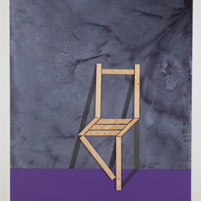 Paradoxical chair  / 2017 /  Acrylic paint and wooden strip on canvas / 100x80 cm each 