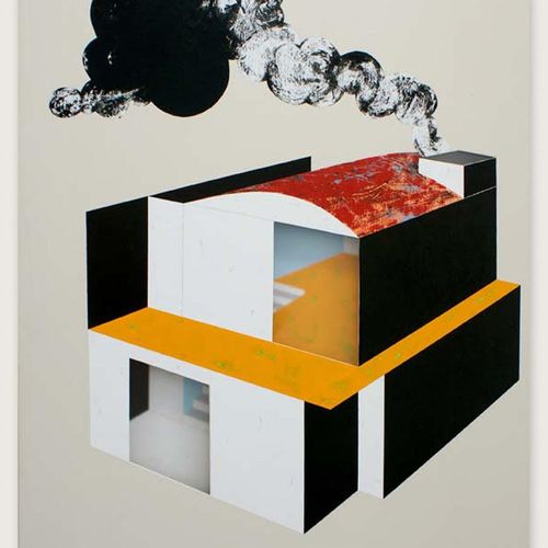 Factory home / 2007 / Acrylic on canvas on wood plate and methacrylate  / 120x90x5 cm