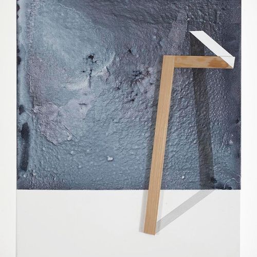 Ways to holding the landscape / 2015 /  Acrylic paint and wooden strip on canvas / 50x40 cm