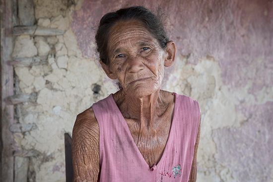 old cuban lady with indigenous traits