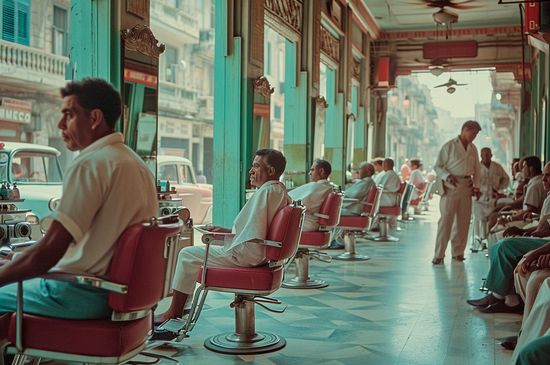 cuban hairshop in the 50s historical photo by ai