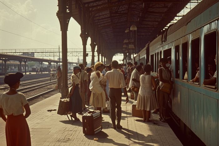 Havana train station in the 1950s image generated using midjourney software by louis alarcon