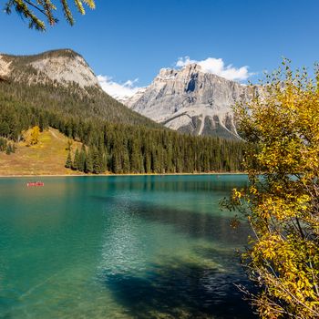 landscape, Canada, fall, Yoho national park, British Columbia, emerald Lake