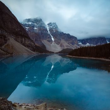 landscape, Canada, fall, national park, Alberta, Moraine Lake