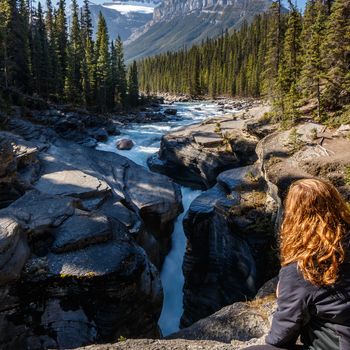 landscape, Canada, fall, national park, Alberta, Mistaya Canyon