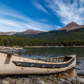 landscape, Canada, fall, Jasper national park, Alberta, Medicine Lake