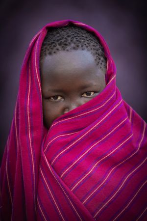 Adolescente  de la tribu Mursi. Valle del Omo. Etiopia.  