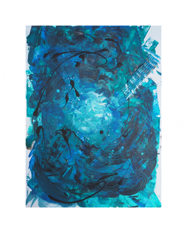 BLUE NOTE. Serie “Maternaje” 21 x 29,7cm Acrílico sobre papel.Obra única
