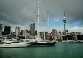 Skyline desde Viaduct Harbour, Auckland