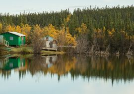Cabins at Peel River Crossing. Fort McPherson
