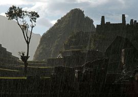 Machu Picchu under a tropical storm